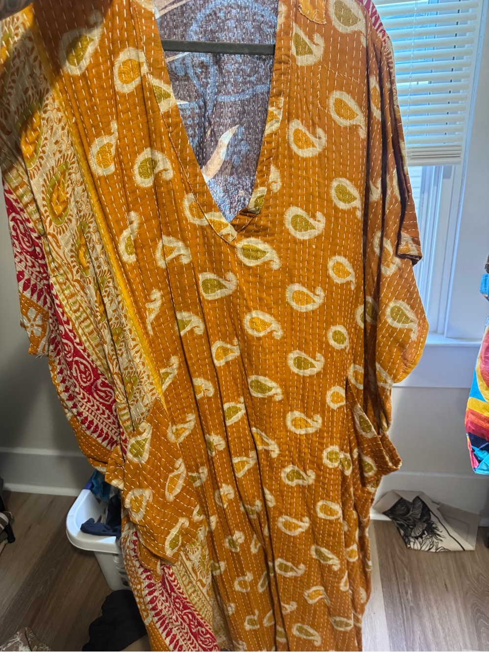Women's Mustard Paisley V-Neck Tunic